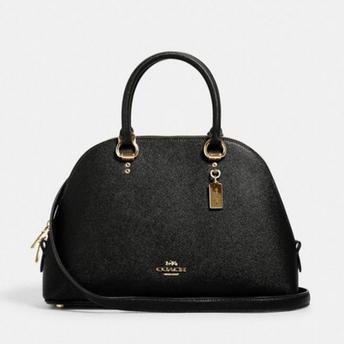 COACH 蔻驰  女士大号手提单肩斜挎贝壳包黑色皮质 2553 IMBLK