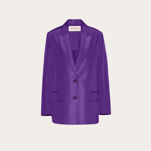 VALENTINO华伦天奴 22年秋冬 女士 西服外套 BLAZER EN FAILLE XB0CE4G56DEPVD