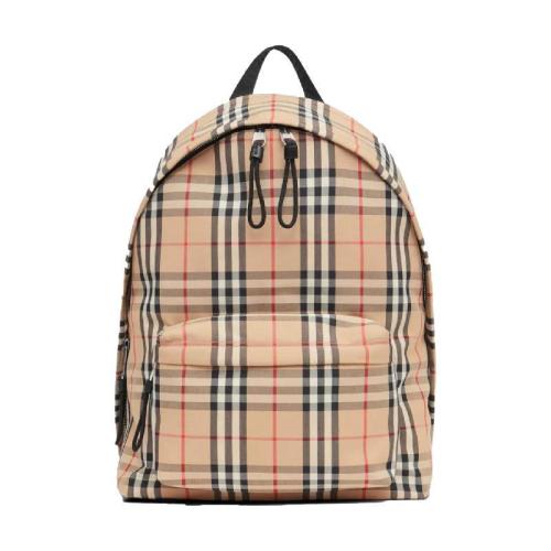  BURBERRY 22年秋冬 男士 Vintage 格纹尼龙双肩包 80161061