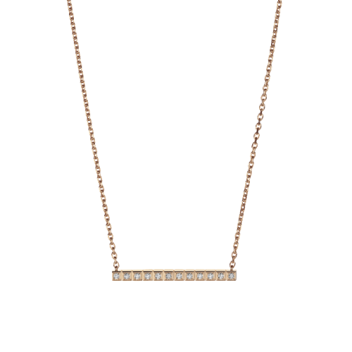 Chopard/萧邦 女士经典款玫瑰金和钻石方块项链 817702-5003