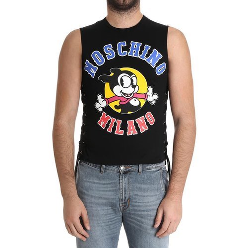 【18春夏】 MOSCHINO/莫斯奇诺 男士短袖T恤 印花 黑色 3268 黑色 S