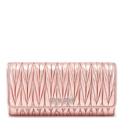 MIUMIU 纯色 褶皱 时尚 女士钱夹 5MH109 N88 F0XDS
