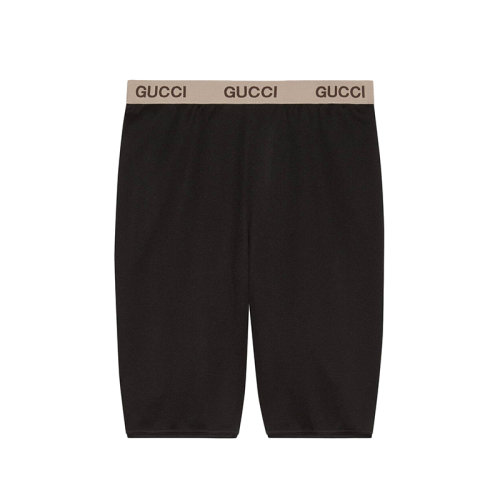 GUCCI/古驰      The North Face联名系列 女士黑色棉质混纺logo裤头骑行短裤683483XJDS61082