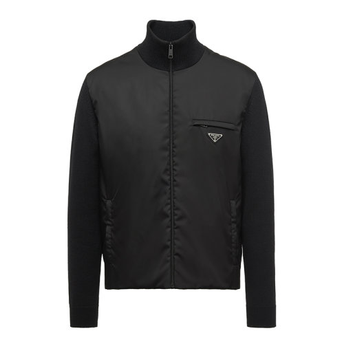 PRADA/普拉达 秋冬 男士黑色羊毛修身版型开衫夹克UMC149_1JF4_F0002_S_202