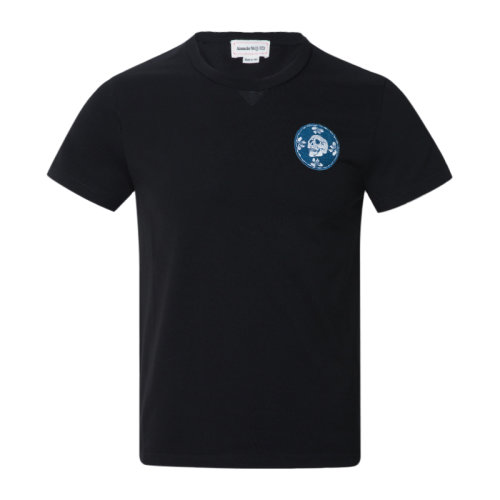 Alexander McQueen 亚历山大·麦昆  男装 服饰 圆领棉质时尚骷髅图案休闲 男士短袖T恤 609597