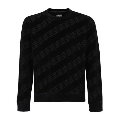  FENDI/芬迪 黑色logo徽标天鹅绒卫衣 FY0178 AHCA F0QA1 PLFSX