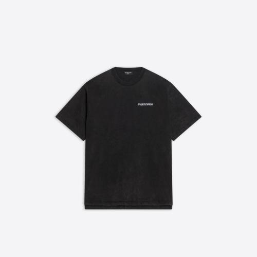  BALENCIAGA巴黎世家 22年春夏 男士 短袖T恤 Turn 开衩T恤 675016TLVB39034