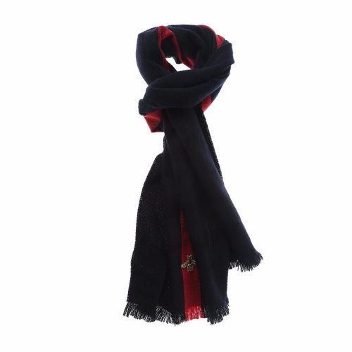 GUCCI/古驰  男士黑色/深蓝色 羊毛围巾 475513 4G487 1066 HQY012345C