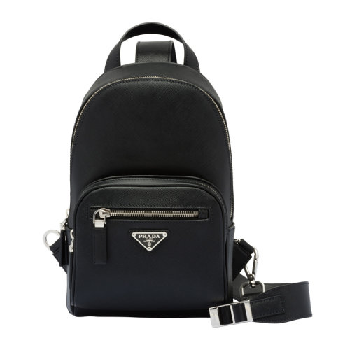 PRADA/普拉达 男士时尚黑色经典牛皮单肩背包手提包男包 2VZ031-9Z2-F0002