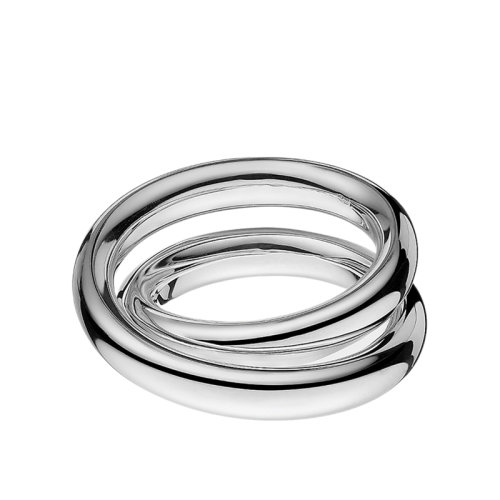 HERMES/爱马仕 经典Vertige系列 925银双环简约戒指指环H104261B