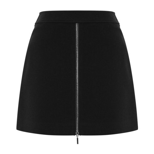 Emporio Armani 女士 黑色 毛呢拉链半身裙 6H2N63-2NWBZ-0999