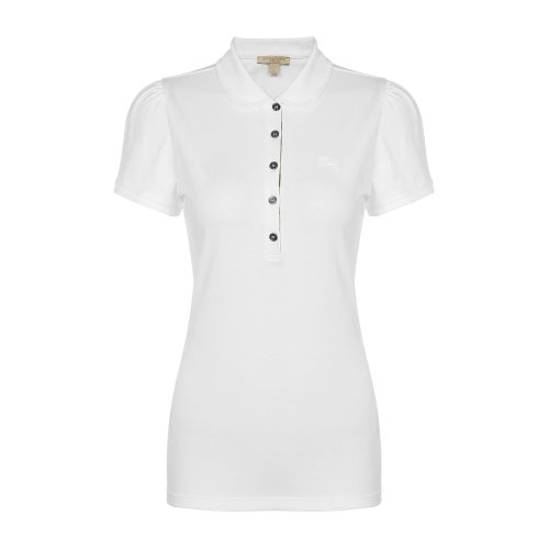 BURBERRY/博柏利 巴宝莉 女装 短袖POLO衫 burberry服装 女士短POLO 西瓜红 棉质简约短袖POLO衫 上装 瑕疵特卖