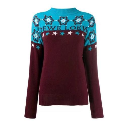 LOEWE/罗意威  复古花纹羊毛女士针织衫/毛衣 S3299350SM/7195