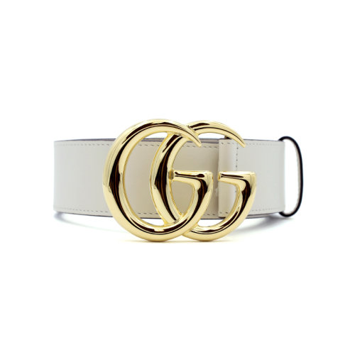 GUCCI/古驰   女士白色皮革时尚经典双G互扣式腰带皮带  400593 0YA0O 9022  GMH0012CD