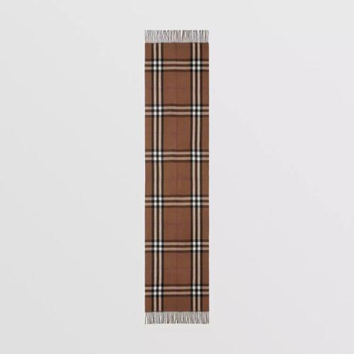  BURBERRY 22年秋冬 女士 双面两用格纹拼马术骑士羊绒提花围巾 80594241