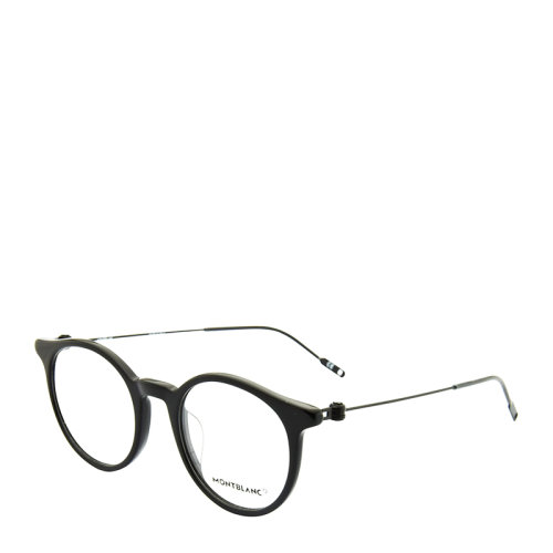 MontBlanc/万宝龙 文艺 复古 男款 女款 光学镜架 黑色 合金 全框 近视 眼镜框 眼镜架 MB0004O 48mm MontBlanc 万宝龙