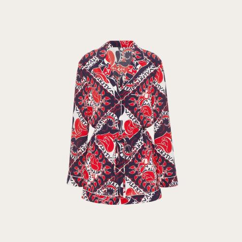  VALENTINO华伦天奴 22年秋冬 女士 连衣裙 COMBISHORT EN CREPE DE CHINE a IMPRIMé ARCHIVE