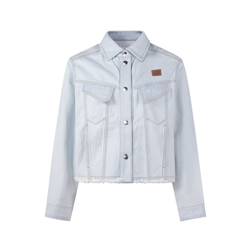 KENZO/高田贤三 女士棉质短款牛仔服夹克外套 FC5 2DV231 6FA