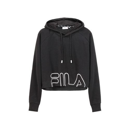 FILA/斐乐 女士棉质短款连帽长袖卫衣运动衫 683171
