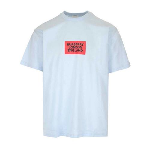  BURBERRY/博柏利 男士浅蓝色织物短袖T恤 80148231 PLFSX