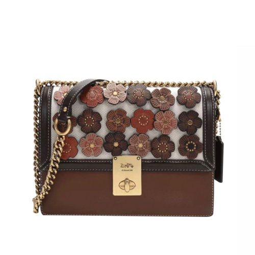 COACH/蔻驰 女包 小方包 山茶花装饰单肩斜跨包89191