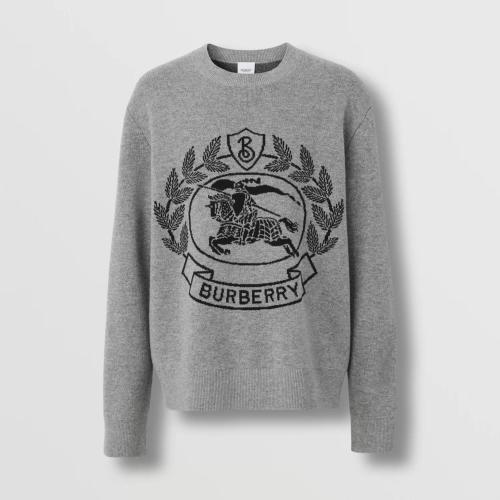  BURBERRY 22年秋冬 男士 马术骑士装饰羊毛提花宽松针织衫 80636641
