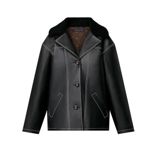  LV路易威登 22年秋冬 女士 大衣 MANTEAU EN SIMILICUIR a SURPIQURES CONTRASTéES 1AA8BG 1A