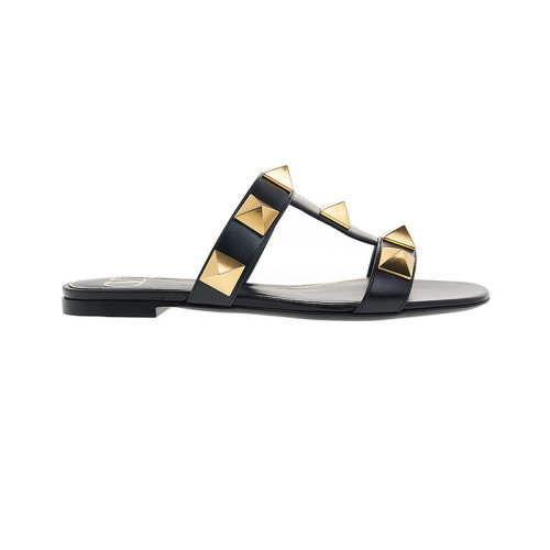 Valention/华伦天奴 铆钉装饰 皮面拖鞋 女款 XW2S0BU9ZWM