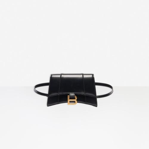  BALENCIAGA巴黎世家 22年秋冬 女士 腰包 Women's Hourglass Small Beltbag in BLACK 6104601Q 预定商品1-3周发货