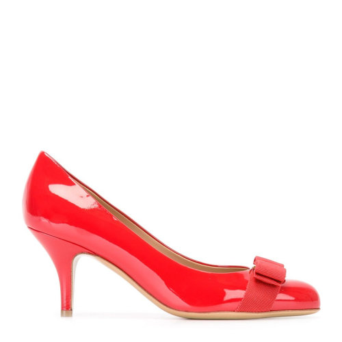 Salvatore Ferragamo/菲拉格慕 女士时尚简约小牛皮蝴蝶结高跟鞋单鞋女鞋 01B788多色可选（99新未使用）