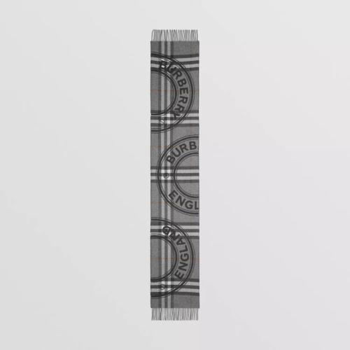  BURBERRY 22年秋冬 女士 蒙太奇印花格纹羊绒围巾 80611481