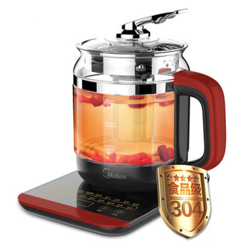 Midea/美的养生壶1.5L多功能电水壶煮茶煎药壶加厚高硼玻璃GE1703c