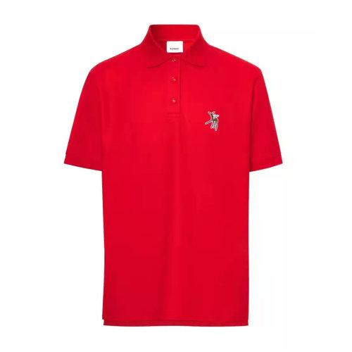 Burberry/博柏利 红色纯色宽松女士短Polo衫