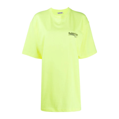 Balenciaga 巴黎世家 女士 服装  黄色圆领棉T恤 女士短袖T恤