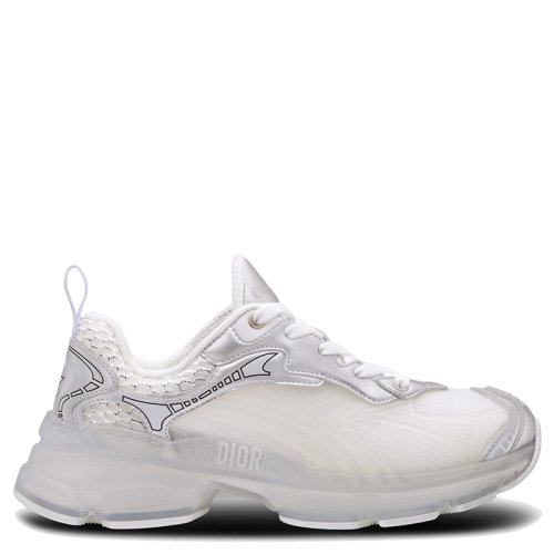 DIOR/迪奥      VIBE系列 女士白色网眼织物和银色调皮革运动鞋KCK337LRU_S46W