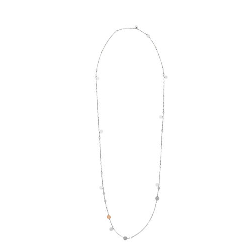 HERMES/爱马仕 经典Confettis 120系列 925纯银18K金玫瑰金小挂坠长项链H104822B