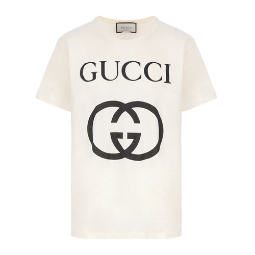 GUCCI/古驰男士短袖T恤饰互扣式G超大造型T恤 493117 X3Q35
