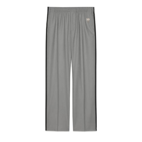  GUCCI古驰 22年秋冬 男士 adidas x Gucci联名系列羊毛法兰绒长裤 714926 ZAK7B 1128