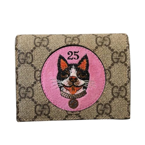 Gucci古驰  波士顿梗小钱包 超可爱的小狗刺绣