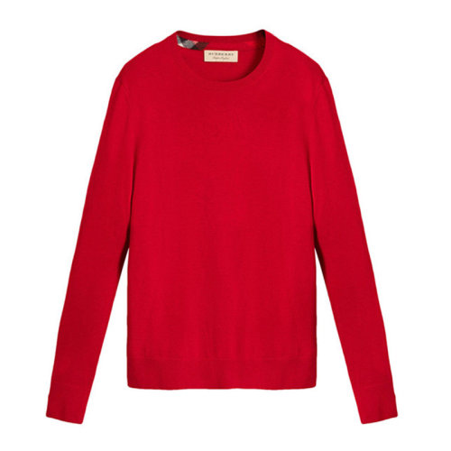BURBERRY/博柏利 男士红色羊绒经典轻质圆领羊绒衫 4022821