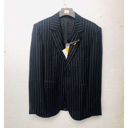 Alexander McQueen/亚历山大麦昆 黑白条纹男士西装上衣