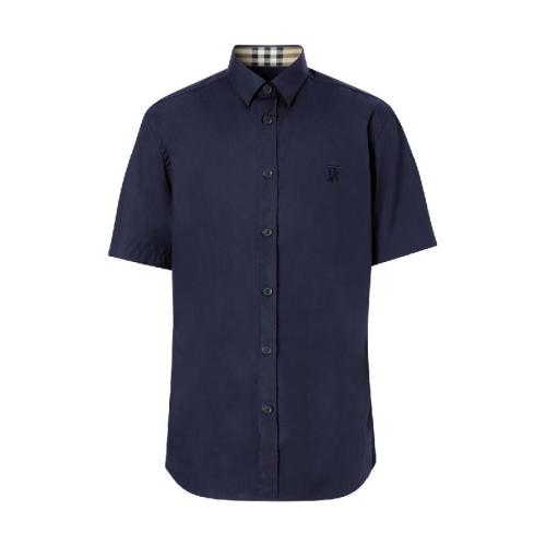  BURBERRY 22年秋冬 男士 专属标识设计弹力棉质短袖衬衫 80323111