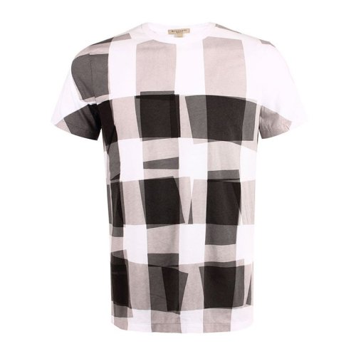 BURBERRY/博柏利 男装 服饰 舒适透气 BRIT系列 蓝色拼色 棉质条纹半袖 男士短袖T恤396246