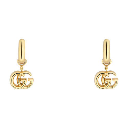 GUCCI/古驰 经典款18K金黄金双G吊坠耳环 582017J85008000