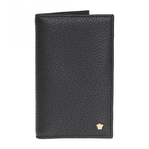 VERSACE/范思哲 男士 黑色 皮质美杜莎金色微标卡片夹钱包 DPN5977 DGOV2 D41OH HJH0015X