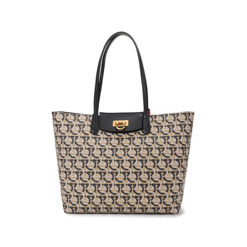 Salvatore Ferragamo/菲拉格慕 女士涂层帆布手提单肩包托特包子母包购物袋 21I012