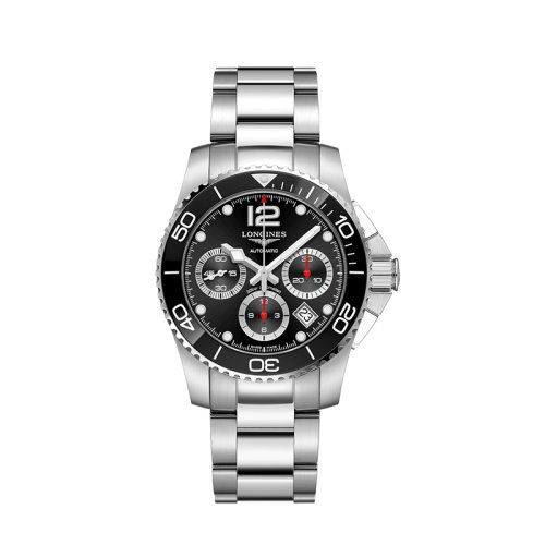 LONGINES/浪琴 康卡斯潜水系列三眼黑康钢带机械表男士腕表41毫米L3.783.4.56.6