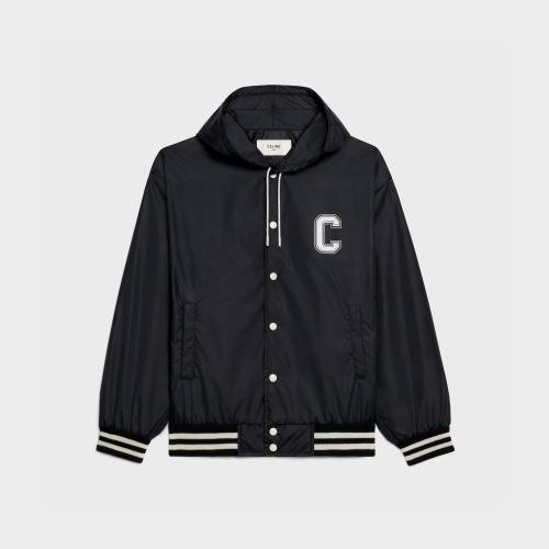  CELINE赛琳思琳 22年秋冬 女士 夹克 学院风格轻盈锦纶束腰夹克 2W547495M.38NO