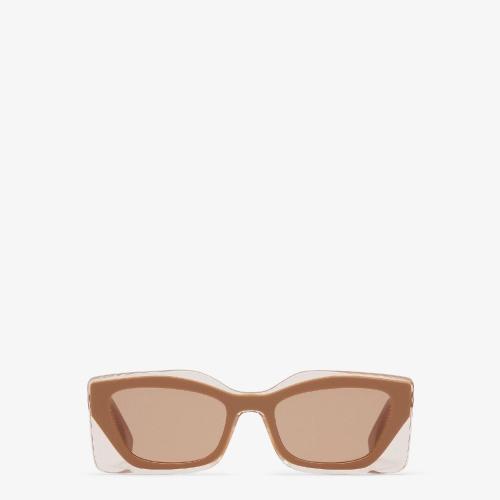  FENDI芬迪 22年春夏 女士 太阳眼镜 米色_纤维太阳镜 FOL019V1PF1TC8