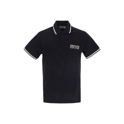  VERSACE JEANS COUTURE 男士黑色棉质短袖POLO衫 72GAGT02 CJ01T 899 PLFSX
